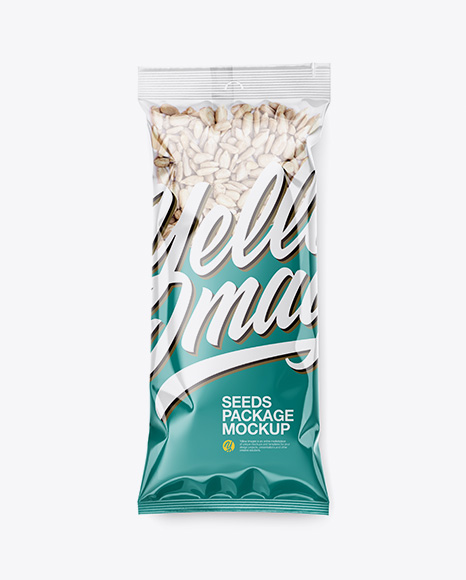Clear Plastic Pack w/ Sunflower Seeds Mockup