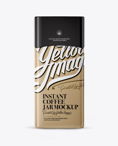Instant Coffee Jar With Gloss Finish Mockup