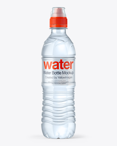 500ml Water Bottle with Sport Cap Mockup