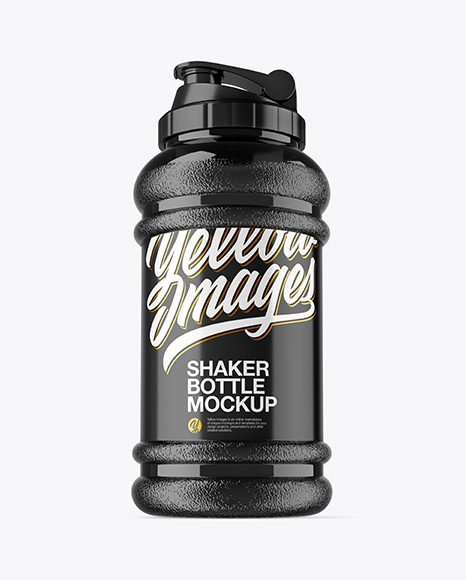 Black Shaker Bottle Mockup