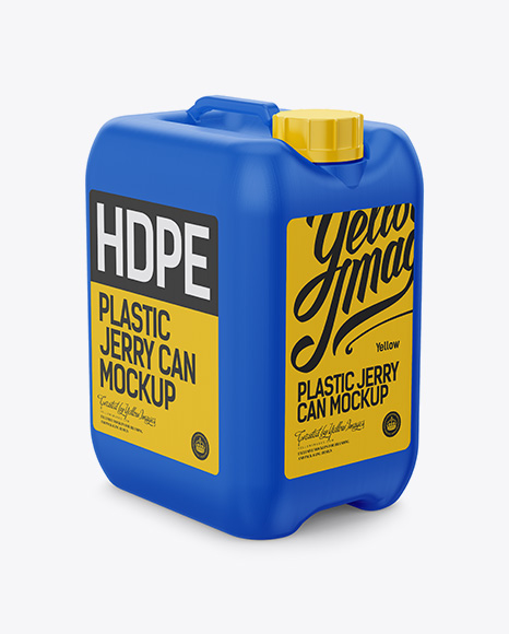 10L HDPE Jerry Can Mockup - Halfside View (High-Angle Shot)