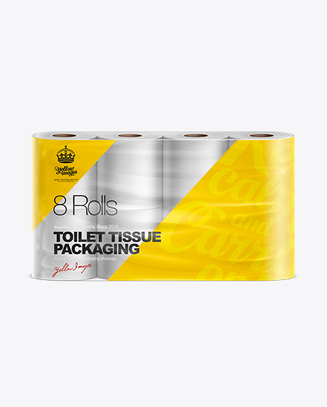 Toilet Tissue 8 pack Mockup