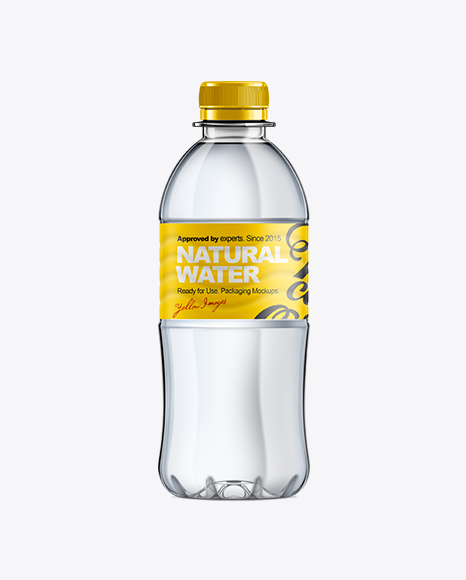 350ml Plastic Water Bottle Mockup