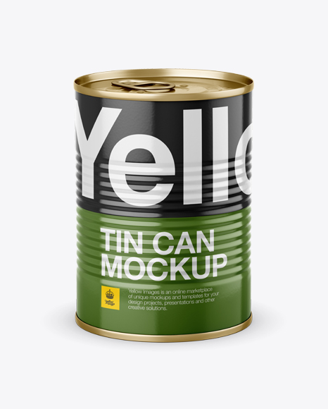 Tin Can With Pull Tab Mockup (High-Angle Shot)