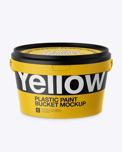 Plastic Paint Bucket Mockup - Front View (High-Angle Shot)