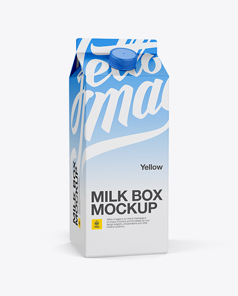 0.5 gal Milk Carton Mockup - Halfside View