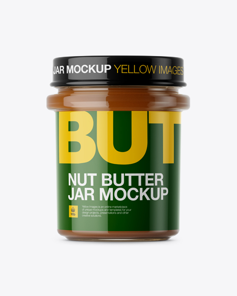 Nut Butter Glass Jar Mockup - Eye-Level Shot