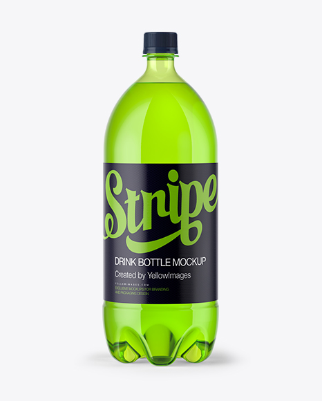 2L Green Bottle with Drink Mockup