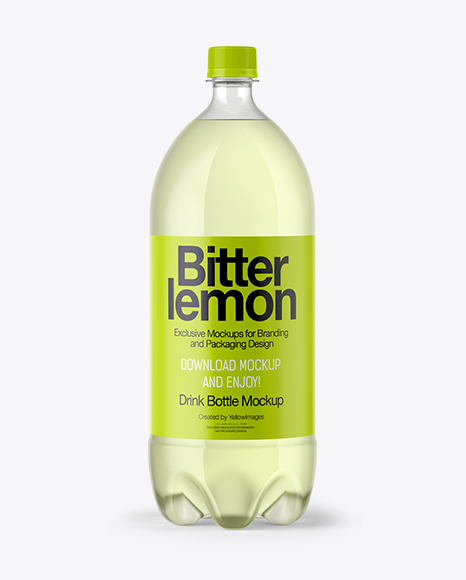 2L PET Bottle with Lemonade Mockup