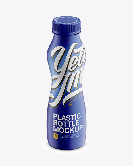 Matte Plastic Bottle Mockup - Front View (High-Angle Shot)
