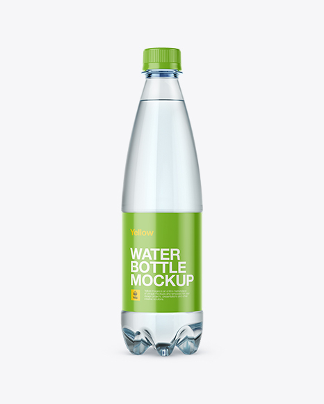 500ml PET Water Bottle Mockup - Front View