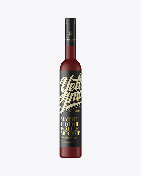 Matte Bottle with Paper Label Mockup - Front View