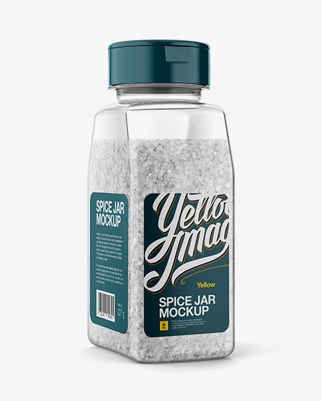 Spice Jar w/ Salt Mockup - Halfside View