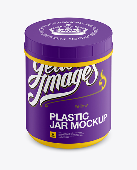 Matte Plastic Jar Mockup - Front View (High-Angle Shot)