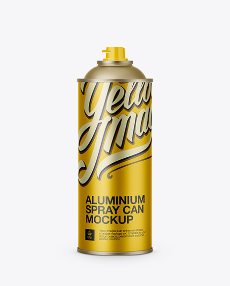 Aluminium Sprayer Bottle Whithout Cap Mockup - Front View