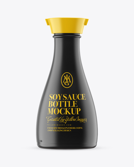 Soy Sauce Matte Plastic Bottle Mockup