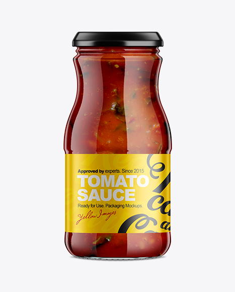 350g Glass Jar with Sauce Mockup