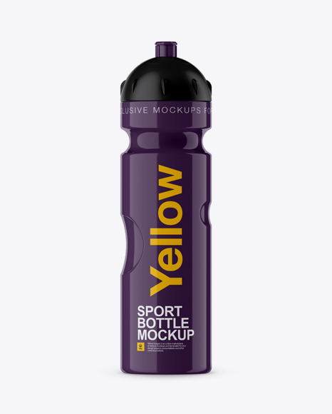 Glossy Plastic Sport Bottle Mockup