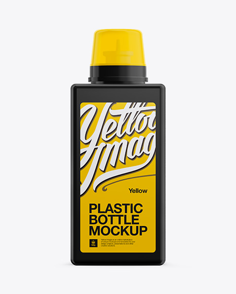 Plastic Bottle With Transparent Cap Mockup - Front View