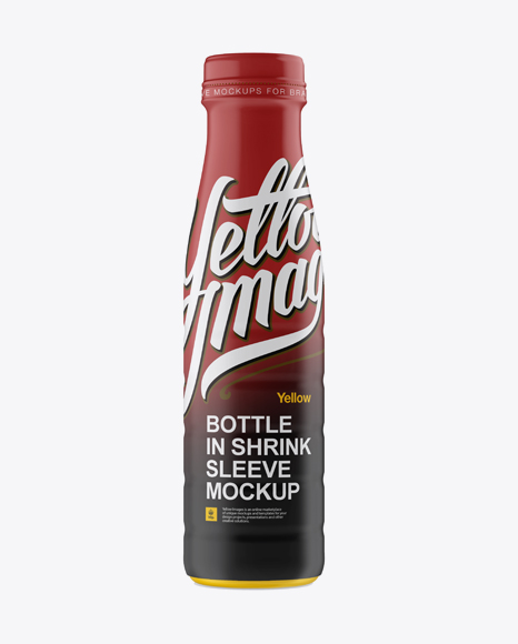 PET Bottle In Matte Shrink Sleeve Mockup - Front View
