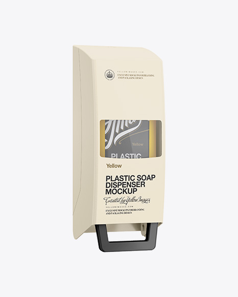 Closed Plastic Soap Dispenser Mockup - Halfside View