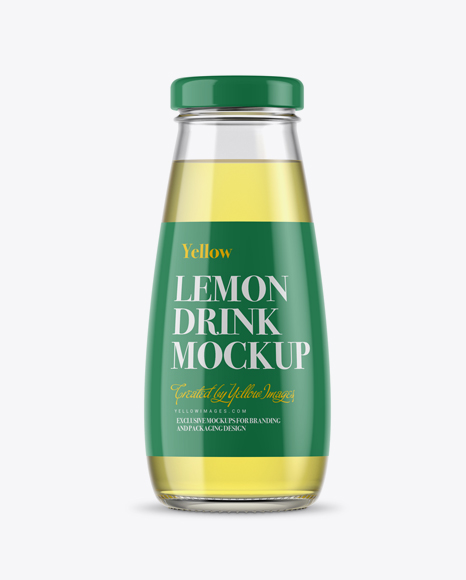 330ml Clear Glass Lemon Drink Bottle Mockup