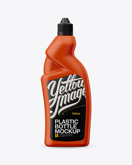 Matte Plastic Bottle Mockup - Front View