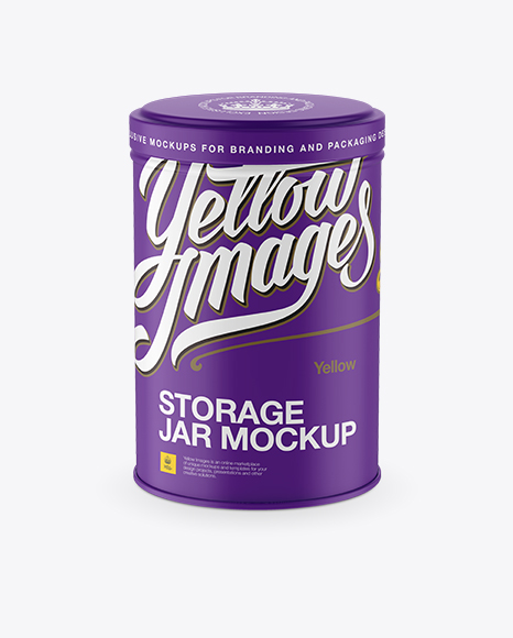 Matte Storage Jar Mockup - Front View (High-Angle Shot)