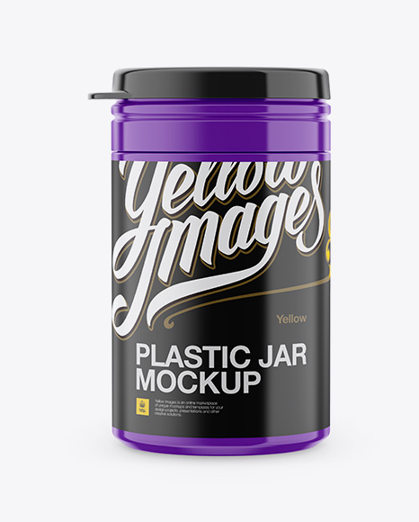 Plastic Jar Mockup - Front View