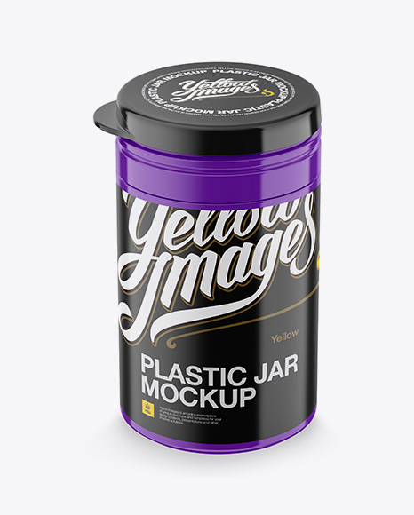 Plastic Jar Mockup - Front View (High-Angle Shot)