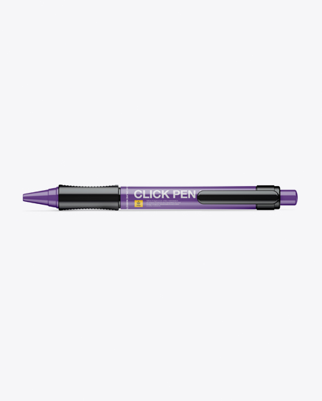 Glossy Click Pen Mockup - Top View