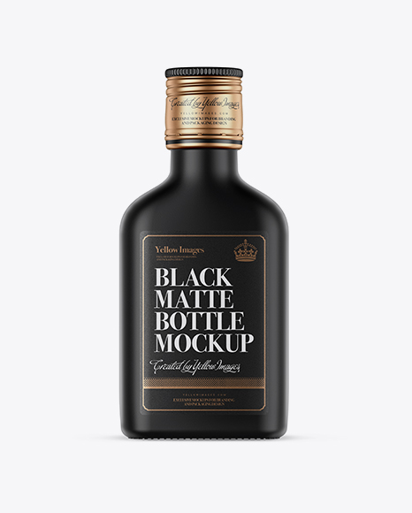 Black Matte Whiskey Bottle Mockup