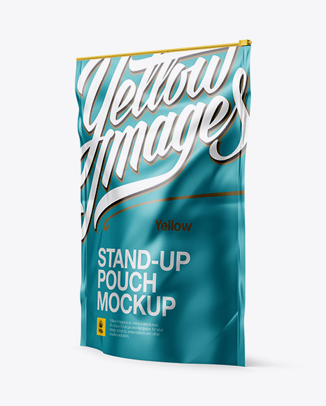5lb Metallic Stand-Up Pouch Mockup - Halfside View