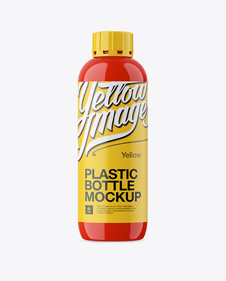 Glossy Plastic Bottle Mockup