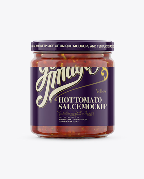 Hot Tomato Sauce Jar Mockup