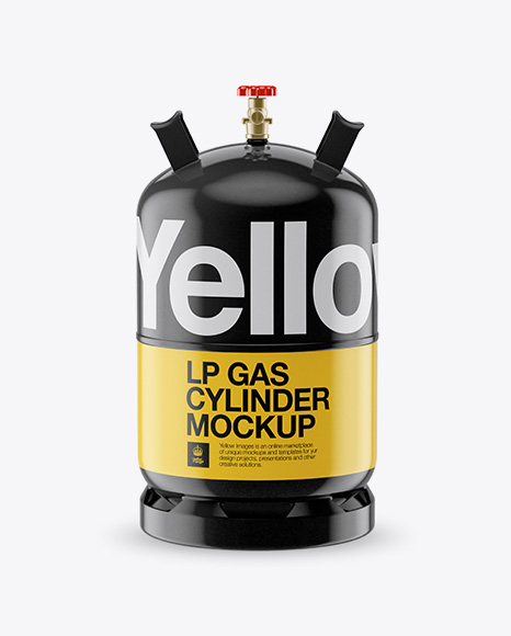 Glossy LP Gas Cylinder Mockup - Front View