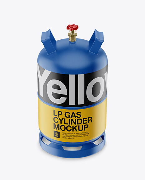 Matte LP Gas Cylinder Mockup - Front View (High Angle)