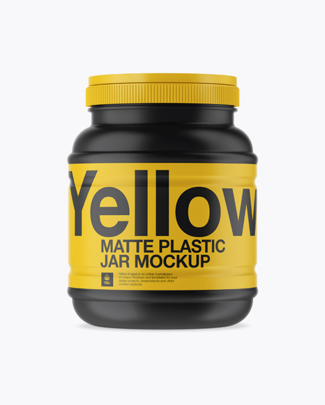 Matte Plastic Jar Mockup - Front View
