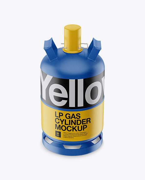 Matte LP Gas Cylinder w/ Cap Mockup - Front View (High Angle)