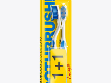 2pcs Toothbrush Blister Pack Mockup