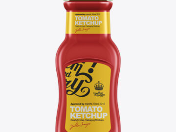500g Tomato Ketchup Bottle Mockup