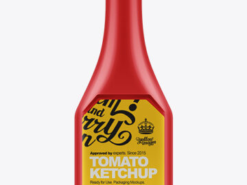 730g Ketchup Squeeze Bottle Mockup
