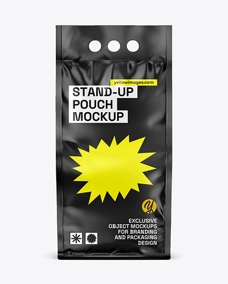 Matte Plastic Stand-Up Pouch Mockup
