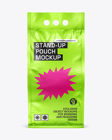 Metallized Plastic Stand-Up Pouch Mockup