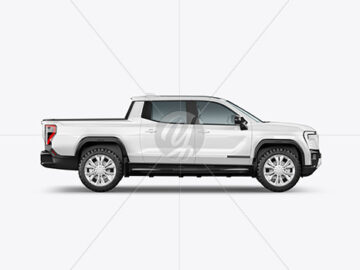 Electric Pickup Truck Mockup - Side View