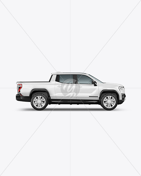 Electric Pickup Truck Mockup - Side View
