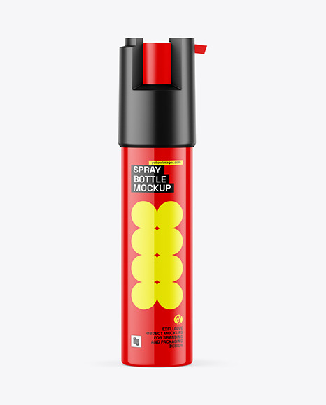Glossy Self Defense Pepper Spray Bottle Mockup