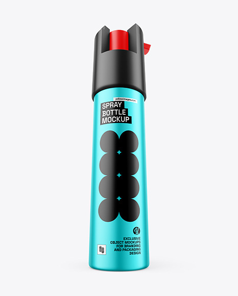 Matte Metallic Self Defense Pepper Spray Bottle Mockup