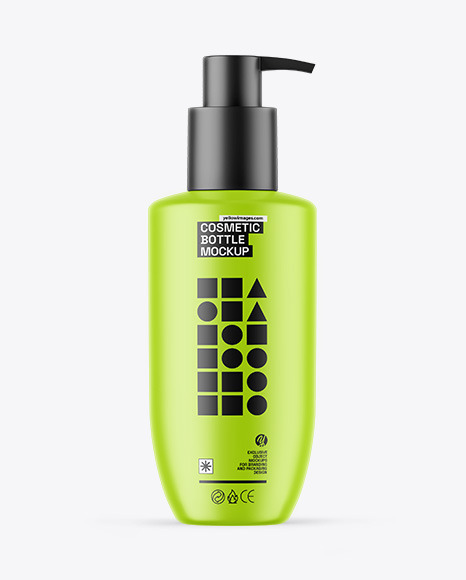 Matte Cosmetic Bottle With Pump Mockup