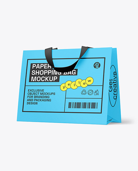 Cardboard Paper Shopping Bag Mockup